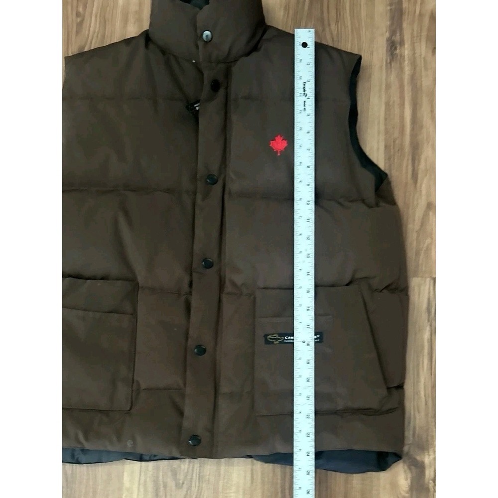 Canada Goose Coyote Puffer Vest Men's XXL Brown Maple Leaf Logo Expedition 2XL - Picture 10 of 11